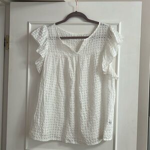 EUC SHEIN Curve Sheer Cut Out Lightweight Blouse